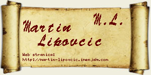 Martin Lipovčić vizit kartica